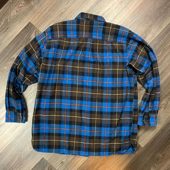 LL BEAN Traditional Fit plaid check flannel Men’s Size Large work chore 277981 - Picture 6 of 6